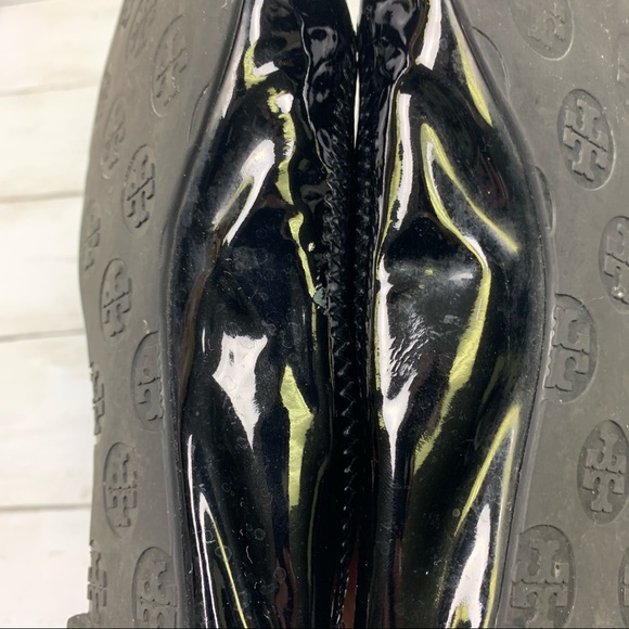 Tory Burch Reva Logo Black Patent Ballet Flats - Picture 13 of 16